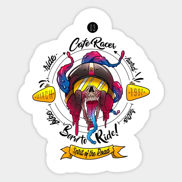 Cafe racer helmet Sticker by cesarmora456